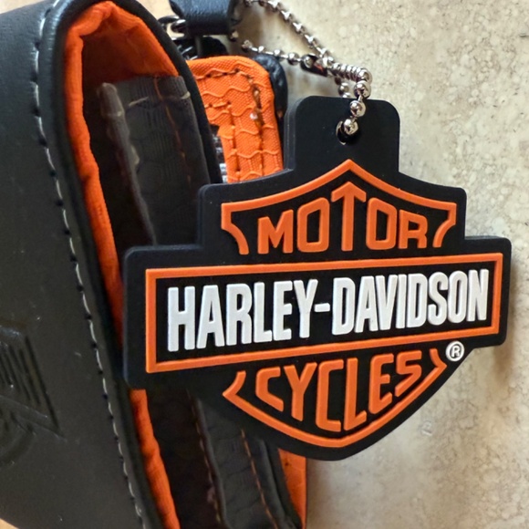 NWT Harley Davidson Black Zippered Oversized Trifold Wallet - Picture 4 of 8
